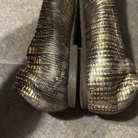 Tory Burch Reva Embossed Gold Metallic Lizard Ballet Shoes Size 7. - Picture 6 of 8